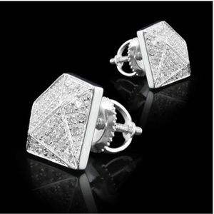 Stunning 14k White Gold Over Sterling Silver 2/5 CTW Diamonds Designer Earrings
